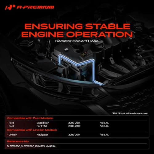 A-Premium 2-Pack Upper & Lower Radiator Hose Compatible with Ford F-150 F150 2009-2010, Expedition 2009-2014 & Lincoln Navigator 2009-2014, 5.4L
