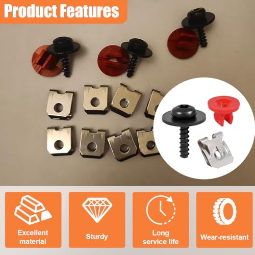 ZIMISI T30 Engine Splash Shield Guard Undertray Cover Screws Bolt Nut Clip Kit, Engine Splash Shield Guard Body Kit for Most Vehicles (30PCS)