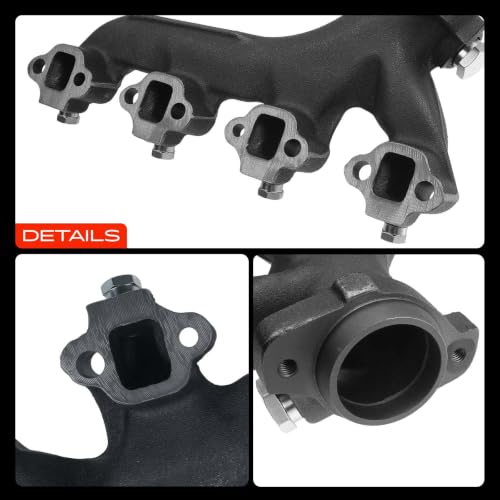 A-Premium 2PCS Left & Right [OHV 8Cyl 5.8L] Engine Exhaust Manifold Kits W/Gaskets, Studs, Nuts Compatible with Ford F-150 1988-1996, F-250, F-250 HD, F-350, E-150 E-250 E-350 Econoline & More