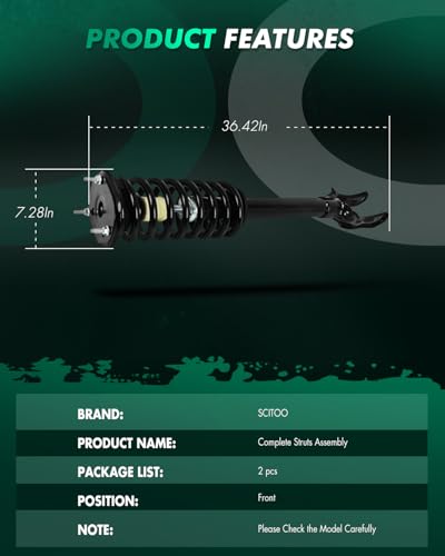 SCITOO Front 2Pcs Complete Strut Assemblies 2011-2015 for Dodge for Durango 2011-2015 for Jeep Grand for Cherokee Shocks Struts 172546L 172546R