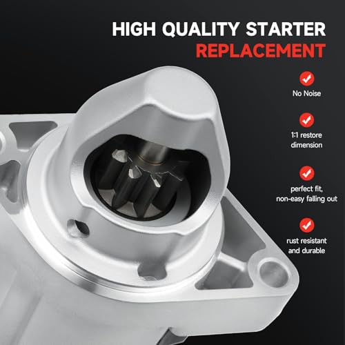 New Starter Compatible with 2006-2012 Honda Accord 2.4L, 2007-2011 CR-V Element 2.4L, 2006-2011 Civic 2.0L, 2006-2014 Acura TSX 2.4L, 2006-2008 CSX 2L 31200-RAA-A61 31200-RRA-A51 31200R40A01 17960N