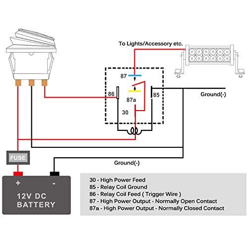 Nilight 5 Pack Waterproof Relay and Harness 40/30 AMP Heavy Duty 12 AWG Tinned Copper Wires 5-PIN SPDT Style 12V Automotive Relay and Harness Set