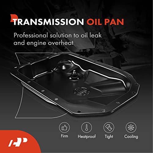 A-Premium Transmission Oil Pan with Drain Plug Compatible with Chevrolet Silverado Express Suburban GMC Sierra Savana Yukon Workhorse Isuzu Cadillac