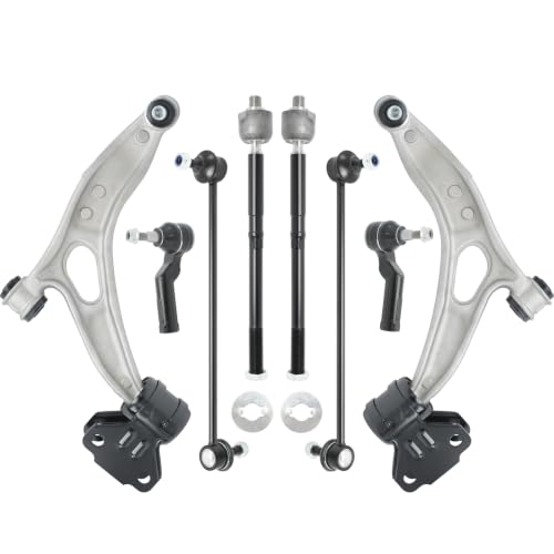 Front Lower Control Arm Kit with Ball Joints Bushings Compatible with 2013-2017 Ford C Max, 2012-2018 Focus(Excludes 15" Wheels, Not For ST or RS) Sway Bar Link Tie Rod End,Part#K622788 K622753