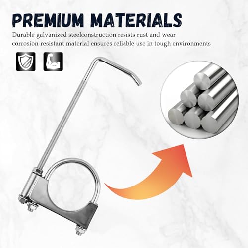 3 Inch Exhaust Hangers,Heavy Duty Adjustable 3 Exhaust Clamp with Muffler Hanger for Muffler Pipe Vibration Damping and Fixing,Universal Exhausts Hanger Rod Car Accessories