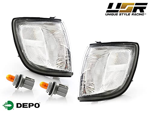 USR DEPO 99-02 4Runner Corner Lights - All Clear Lens Front Corner Signal Light Set (Left + Right) Compatible with 1999-2002 Toyota 4 Runner