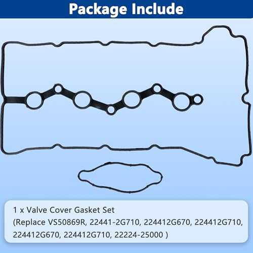 VS50869R Engine Valve Cover Gasket Set Kit for 2010-2016 Hyundai Kia Santa Fe Sport Sonata Tucson Optima Sorento Sportage 2.0L 2.4L L4 2010 2011 2012 2013 2014 2015 2016