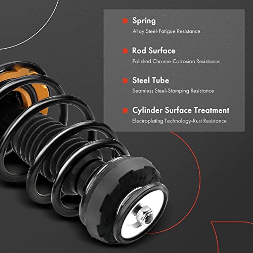 A-Premium Front Complete Struts Compatible with Mercedes-Benz [AWD] C230 2008-2009, C250 2010-2012, C300 2008-2014, C350 2008-2014 - 2x Replacement Suspension Shock Absorber with Coil Spring Assembly