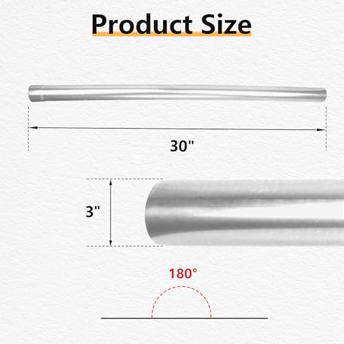 LCGP 3" Custom Mandrel Straight Exhaust Pipe, 30" Long, Made of Mild Steel Fit 3 Inch Exhaust System