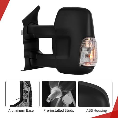 YITAMOTOR Left Side Mirror Compatible with 2015-2024 Ford Transit 150 250 350 Power Heated Mirror, Door mirror with Amber Turn Light