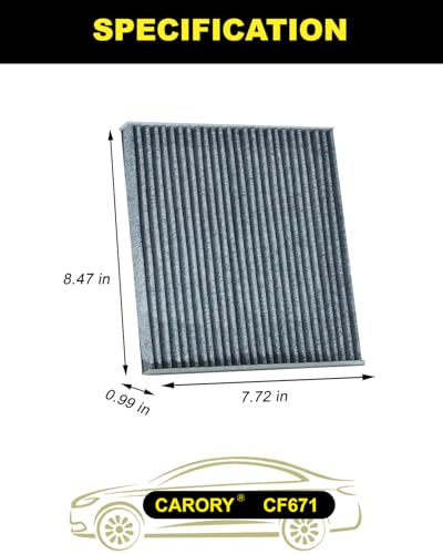 Cabin Air Filter w/Activated Carbon for RAM 1500 (2016–2025), 2500, 3500, Jeep Wagoneer (2022–2025), Grand Wagoneer, Mazda 6, CX-7, OE# EG21-61-P11, 68318365AA, CF11671, CF671
