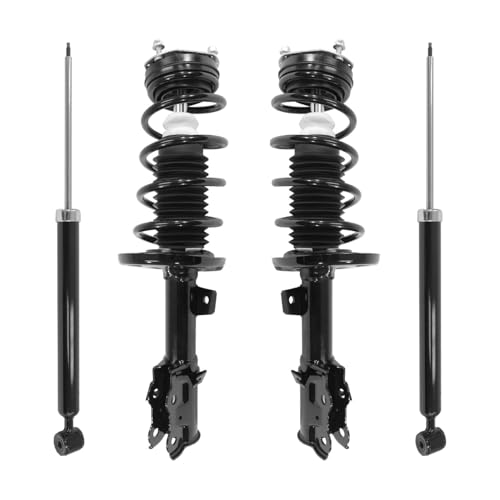COMPLETESTRUTS - Front Complete Strut Assemblies with Coil Springs and Rear Shock Absorbers Replacement for 2011-2019 Ford Fiesta - Set of 4, black