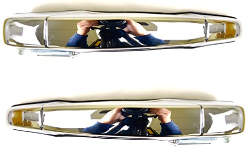 PT Auto Warehouse GM-3545M-RP - Exterior Outside Door Handle, Chrome Finish - Rear Left/Right Pair, Replaces 84053448, 84053450, 25890290, 15915659, 25890289, 20954849, 15868466