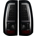 MiKaFex Tail Light Assembly Compatible With Chevy Silverado 1500 2500 3500 2003-2006 Driver and Passenger Side LED Smoke Black Rear Brake Lamps With Bulb Inside And Wiring Harness