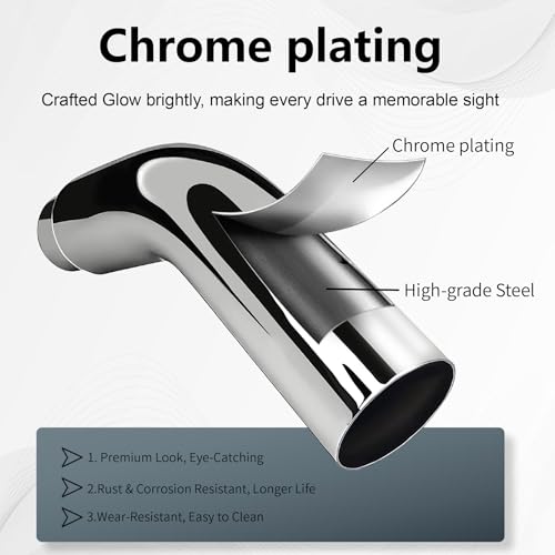 Universal 4" to 6" Exhaust Elbow Pipe with Steel Clamp - Silver Chrome or Black Painted for Car, Truck & Diesel