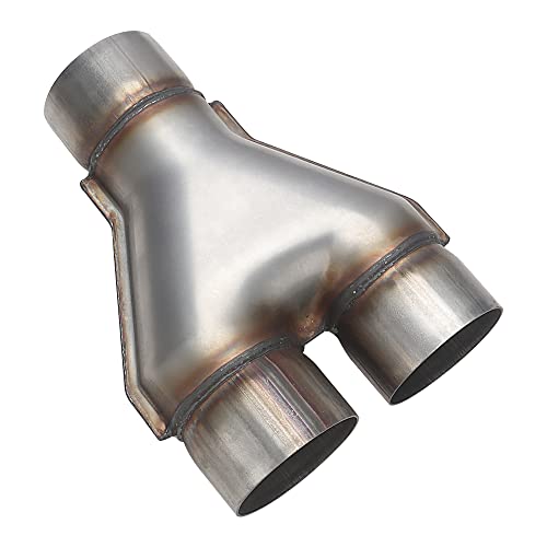 A-KARCK Exhaust Y Pipe 3" Inlet, Stainless Steel 10" Long Dual 3" Outlet Y Pipe Withstands High Temperatures (Wide-body)