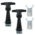 Biaungdo 2 Pcs Rubber Flexible Hood Catch, Black T-Handle Draw Latches