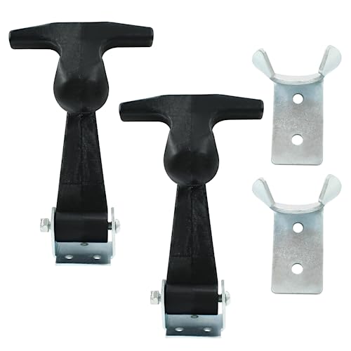 Biaungdo 2 Pcs Rubber Flexible Hood Catch, Black T-Handle Draw Latches