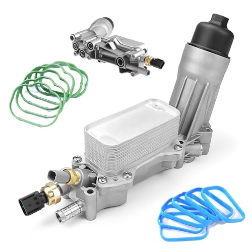 Upgraded Aluminum Engine Oil Filter Housing Kit with 3.6 Oil Cooler Adapter for 2011-2025 Dodge Charger Caravan Challenger Journey Jeep Grand Cherokee Chrysler 200 300 Town Country ram