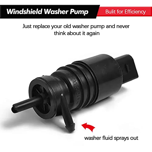 Front Windshield Washer Pump w/Grommet Replacement for BMW E46 M3 M5 X3 X5 Z3 Z4 Z8 Mercedes-Benz E250 E300 E320 E500 E550 E63 AMG Replaces OEM 67128362154, 67128377612, 21323-232316B