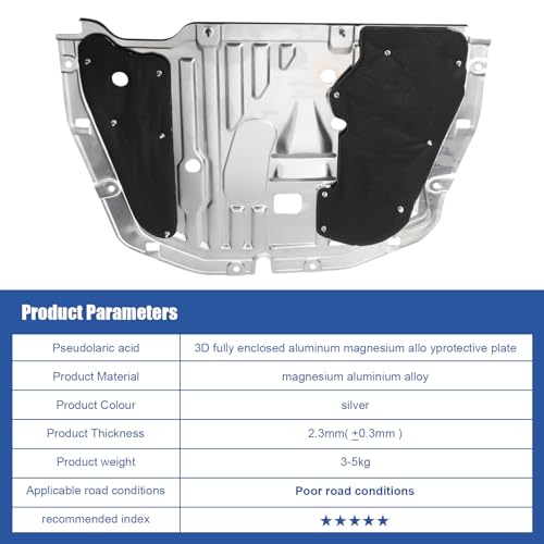 TomGoo Engine Splash Shield Guard Compatible with Honda Civic 2016 2017 2018 2019 2020 2021, Engine Case Guard Under Car Shield Cover OEM 74110-TBA-A00 90674-TY2-A01 Engine Splash Guard