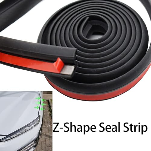 AUTOXBERT 4M/13ft Z Shape Car Window Door Rubber Seal Strip Edge Trim Guards Hollow Weatherstrip for Car Window Door Engine Cover