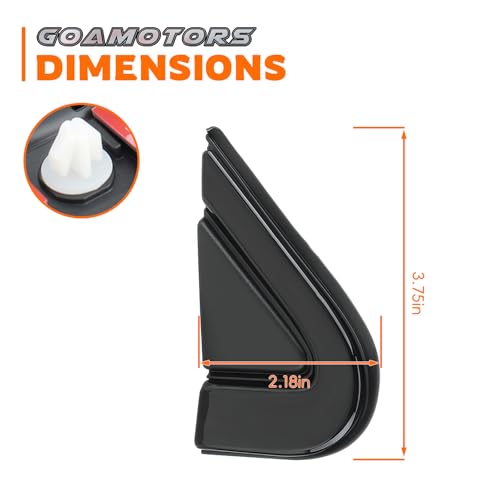 GoaMotors Left Driver & Right Passenger Side Door Mirror Flag Cover Molding Fit for Dodge Dart 2013-2016, Replaces #68083130AD, 68083131AD, 68083131AB, 68083131AC
