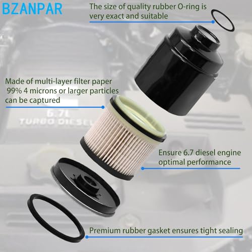 BZANPAR Fuel Filters for Ram 2500 3500 4500 5500 6.7 Cummins Diesel, Fuel Filter for 2013 2014 2015 2016 2017 2018 Dodge Ram 6.7 Diesel, Fuel Filter Water Separator Set Replace 68157291AA 68197867AA