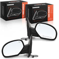 A-Premium Pair (2) Side View Mirror - Compatible with Chevy & GMC -Silverado 1500 2500 3500 HD, Avalanche, Suburban, Tahoe, Sierra, Yukon - Power Heated Manual Folding Driver and Passenger Side Mirror