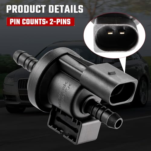 ISINFLASH 06E906517A EVAP Vapor Canister Purge Valve Solenoid Assembly Compatible With Volkswagen VW Beetle Eos Golf Sportwagen GTI Jetta Passat Rabbit Touareg Audi A4 A6 0280142431
