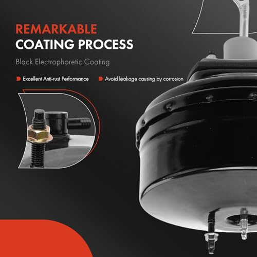 A-Premium Vacuum Power Brake Booster Compatible with Ford F-250 1987-1996/1998, F-250 HD 1997, F-350 1987-1997, F Super Duty 1990-1997, Without Master Cylinder