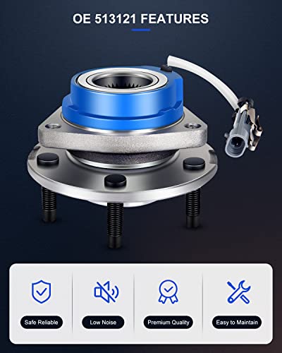 ECCPP 513121 Wheel Bearing Hub Front Wheel Hub and Bearing Assembly Front/Rear 5 Lugs with ABS for Buick for Cadillac for Chevy for Pontiac for Oldsmobile