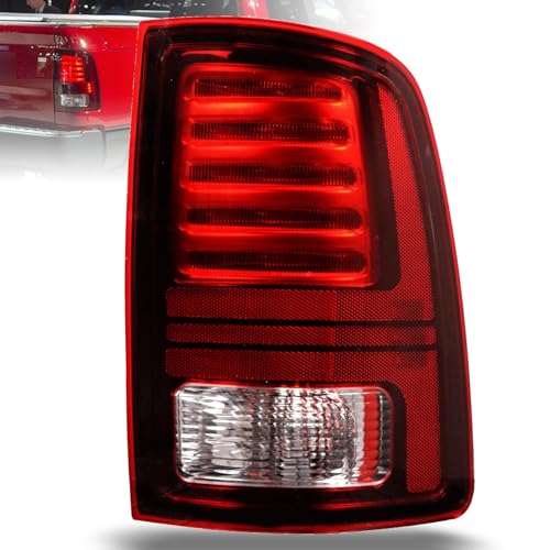 Lochnchn LED Tail Light Compatible with 2013-2018 Ram 1500 2014-2018 Ram 2500/3500 Rear Taillight with Blub Brake Lamp Assembly Red Lens Right Passenger Side Replace 68093080AB