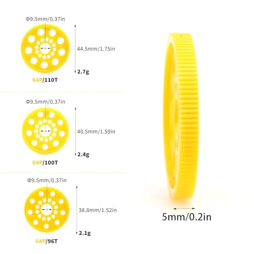 CHRCOED 64P 96T Spur Gear for 1/10 On-Road RC Cars, High Precision Plastic Main Gear, Lightweight Durable Spur Gear Upgrade Parts