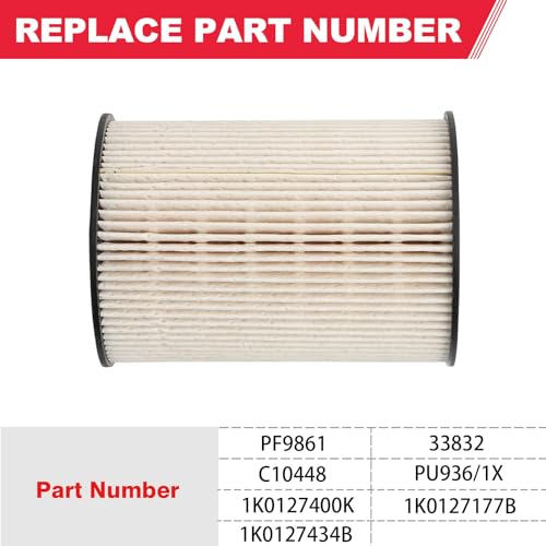 VW TDi Fuel Filter PU 936/1 X Fits for 2010-2014 Golf 2005-2014 Jetta Diesel Engine Volkswagen TDi Fuel Filter Replaces# 1K0127434B 1K0127177B