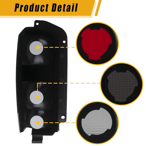 Boine Tail Light Compatible With 1997 1998 1999 2000 2001 Jeep Cherokee Limited SE Sport XJ XJ Chassis Driver and Passenger Side Rear Light Brake Lamps 4897398AA 4897399AA (Red & Black)