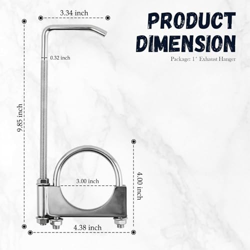 3 Inch Exhaust Hangers,Heavy Duty Adjustable 3 Exhaust Clamp with Muffler Hanger for Muffler Pipe Vibration Damping and Fixing,Universal Exhausts Hanger Rod Car Accessories
