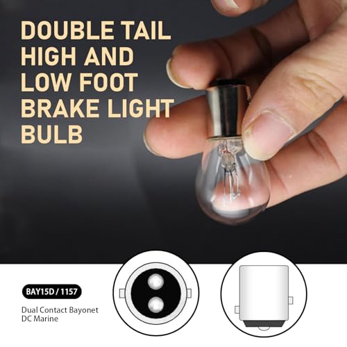 Zikefest 10PCS 1157 Bulb, Tail High and Low Brake Light Bulb, P21/5W S25 2057 2357 7528 BAY15D Light Bulb, Turn Signal Light Bulb Replacement, Universal Halogen Brake Tail Light Parking Light (White)