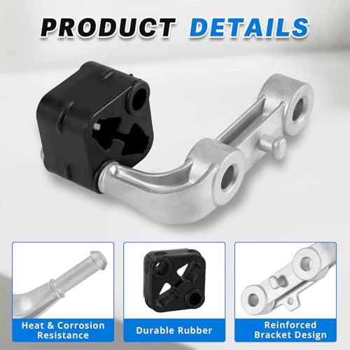 Lazenta 68275662AB Exhaust Bracket Muffler Support Rubber Isolator Hanger Assembly Rear Left & Right Compatible with 2019-2025 Ram 1500 3.0L 5.7L 6.2L, Driver Passenger Side 4PCS