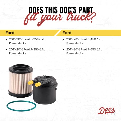 Doc's Diesel Fuel Filter DFD4615 | Compatible with Ford 6.7L Powerstroke F250, F350, F450, F550 2011-2016 | Replaces FD4615