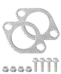 SCUARI 2PCS Exhaust Gasket,Car Accessories Exhaust Flange Gasket,Muffler Gasket,Catalytic Converter Gasket,Exhaust Flange Repair Kit with Bolt & Nut,Fit for Car,Truck,Replace #120-06310-0002 (2.5inch)