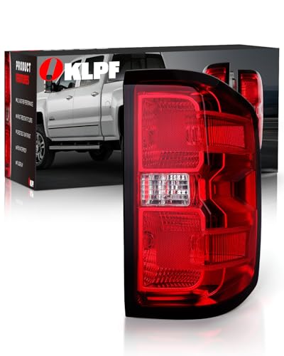 OKLPF Rear Brake Tail Lights Compatible With 2014-2018 Chevy Silverado 1500 2500HD 3500HD,GMC Sierra 3500 HD,Replacement Red Taillights Assembly,Included Bulbs and Harness,Right Passenger Side