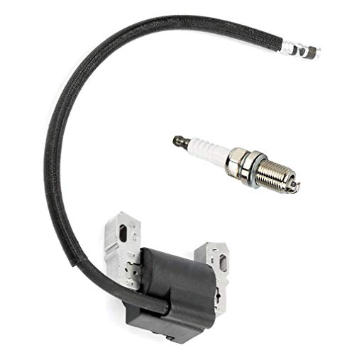 591459 Ignition Coil Magneto Armature + RC12YC Spark Plug Compatible with Briggs and Stratton 492341,491312,495859,490586 Lawn Mower Engines parts, By LIYYOO