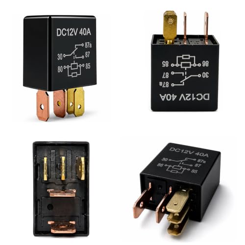 oovmaan 5‑Pack 5‑Pin DC 12V 40A Multi‑Purpose Replacement Automotive Relay for AC Fan, Oil Pump, Light Modification
