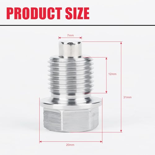 M16 x 1.5 Magnetic Oil Drain Pan Plug,Magnetic Stainless Steel Oil Drain Plug Nut Bolt,with 3 PCS Copper Crush Washer Anti Leakage,Universal Leak-proof Replacement,Fits Most Cars, Motorcycles, Boats