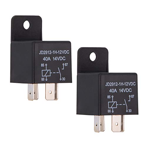 EHDIS Car Relay 4 Pin 12v 40amp Spst Model No.: JD2912-1H-12VDC 40A 14VDC, Auto Switches & Starters,Pack of 2