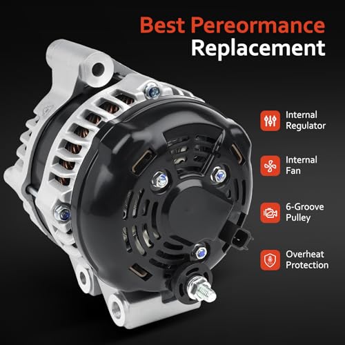 11570 Alternator Replacement for V6 3.6L Dodge Grand Caravan 2011-2020, Journey 2011-2019,Avenger 2011-2014,Ram C/V 2012-2015,Chrysler 200 2011-2014,Town & Country 11-16,Volkswagen Routan 11-14,12V