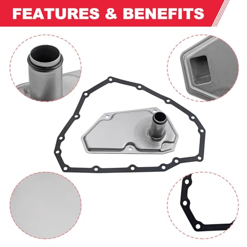 RE0F11A JF015E Transmission Filter Oil Pan Gasket Kit Fits for 2012-2019 Nissan Versa Sentra Versa Note Replaces# 33010-JF015 31726-28X0A 31726-3JX0A RE0F11A 19318012