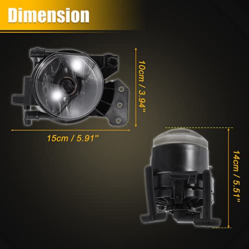 X AUTOHAUX 1 Pair Driving Fog Lights Assembly with Bulbs 63176910791 63176910792 Left Right Fog Lamp with Clear Lens for BMW 5 Series 3 Series