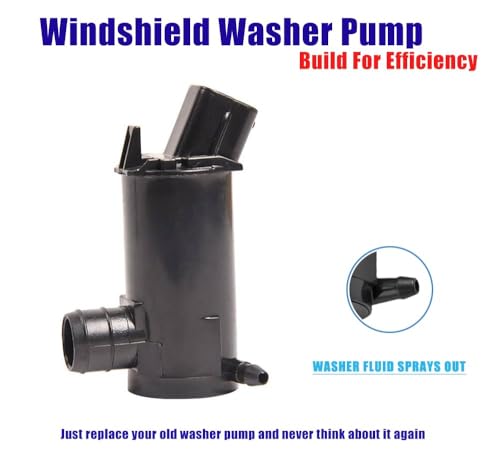 Windshield Washer Pump w/Grommet Compatible with Hyundai Accent Elantra Sonata Tiburon Replacement for Kia Cadenza Forte Optima Spectra Replaces 98510-26000, 9851-1C000, 98510-2G000, 98510-1C500